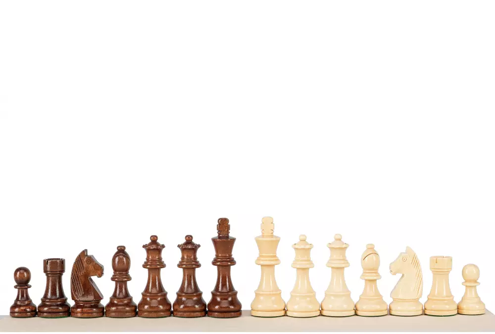 Zestaw szachowy | Figury szachowe German 5+ | Król 98 mm | Szachownica zwijana Mahoniowa